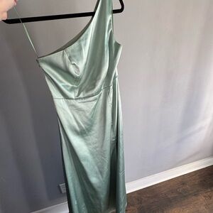 Elegant One-Shoulder Satin Dress